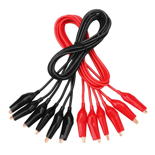6 PCS  Alligator Clip 8A Test Leads Double-end 39.3 Inches 100cm Crocodile Clamps Electrical Jumpers  Pure Copper Electrical Testing Cable Connector Wires Circuit Experiment