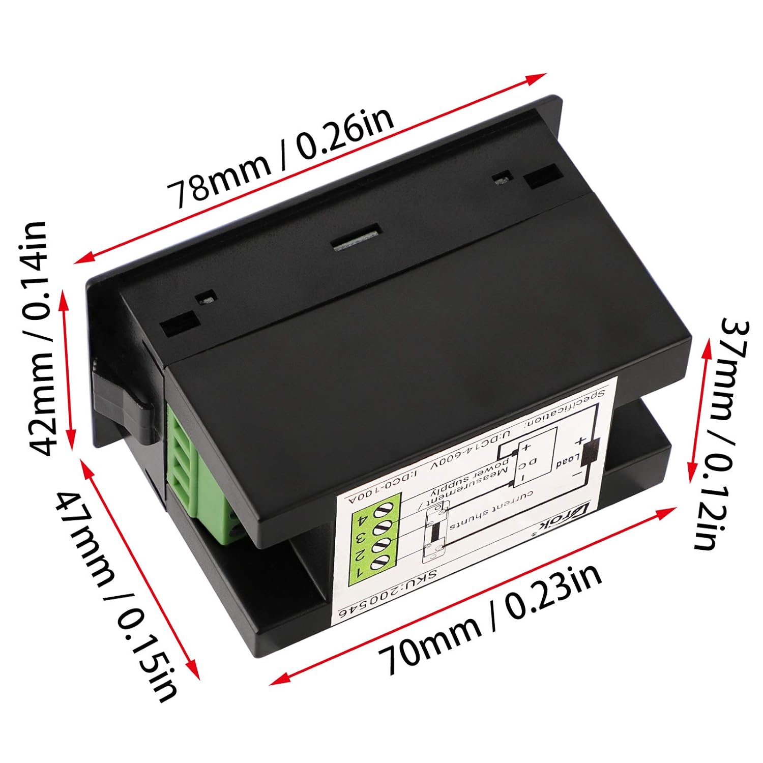 GWL/MODULAR LiFePO4 Battery Monitor/Energy Meter + Shunt 350A, 8V-120V