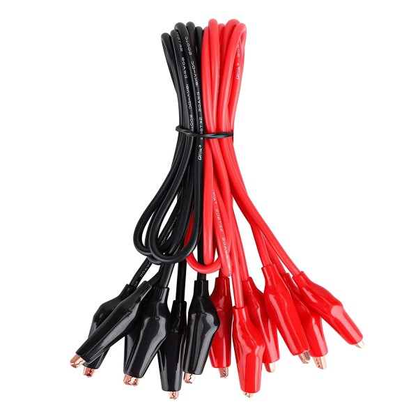  6 PCS Double Ended Test Leads 19.6in 50cm 5A Electrical Alligator Clips with Flexible Wires Pure Copper Crocodile Clamps Cables Connectors for Circuit Testing