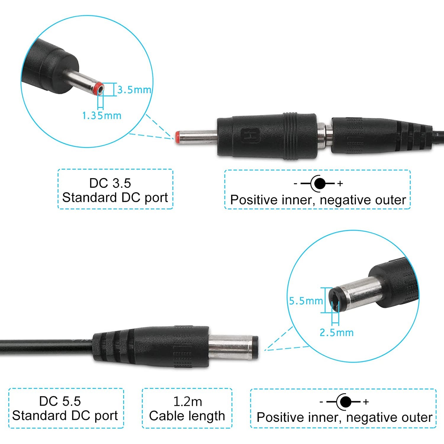 USB to 9v, DROK 5v to 9v USB Boost Converter, USB Cable DC 5v Step Up to  9v, 1.5A Power Regulator Line with 5.5mm Port 1.2 Meter Length