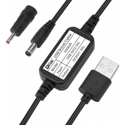 USB  5v to 9v Boost Converter, USB Cable DC 5v Step Up to 9v, 1.5A Power Regulator Line with 5.5mm Port 1.2 Meter Length