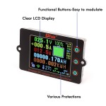 DC 0-500V 300A Wireless Multi Meter DC Coulometer Voltmeter, Battery Monitor with Digital LCD Screen, Volt Amp Temp Power Capacity Electric Work Monitor 