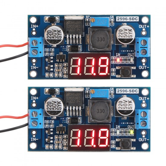 DC Buck Step down Converter LM2596 Voltage Regulator LED Voltmeter 36V to 24V 12V 5V 3.3V