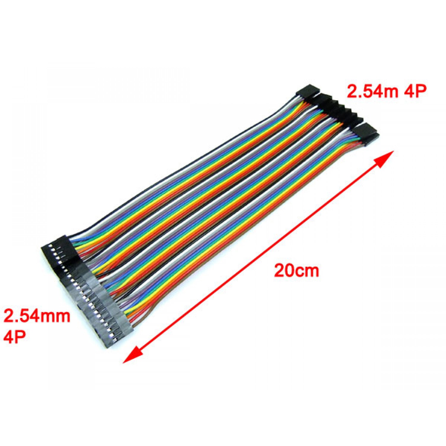 Mini Colorful Cable 2.54mm Pin Header Connector 40 PIN in 1 Row Dupont  Wires Cable