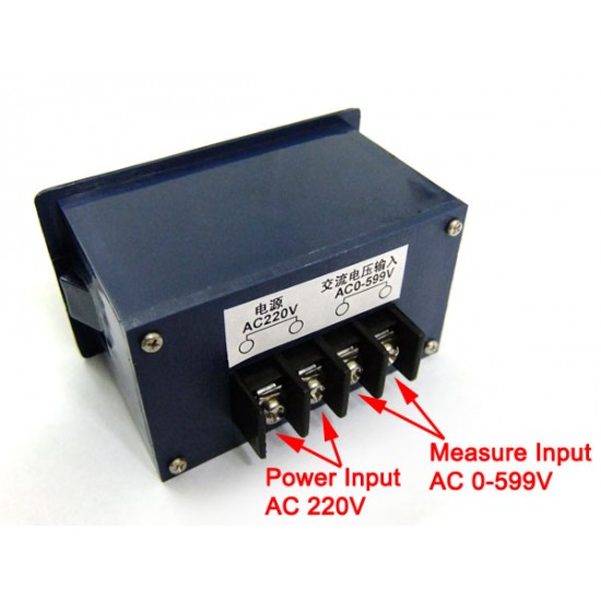 Digital AC 0-599V Voltmeter Red LED Digital Voltage Meter AC 220V Voltage Power Monitor