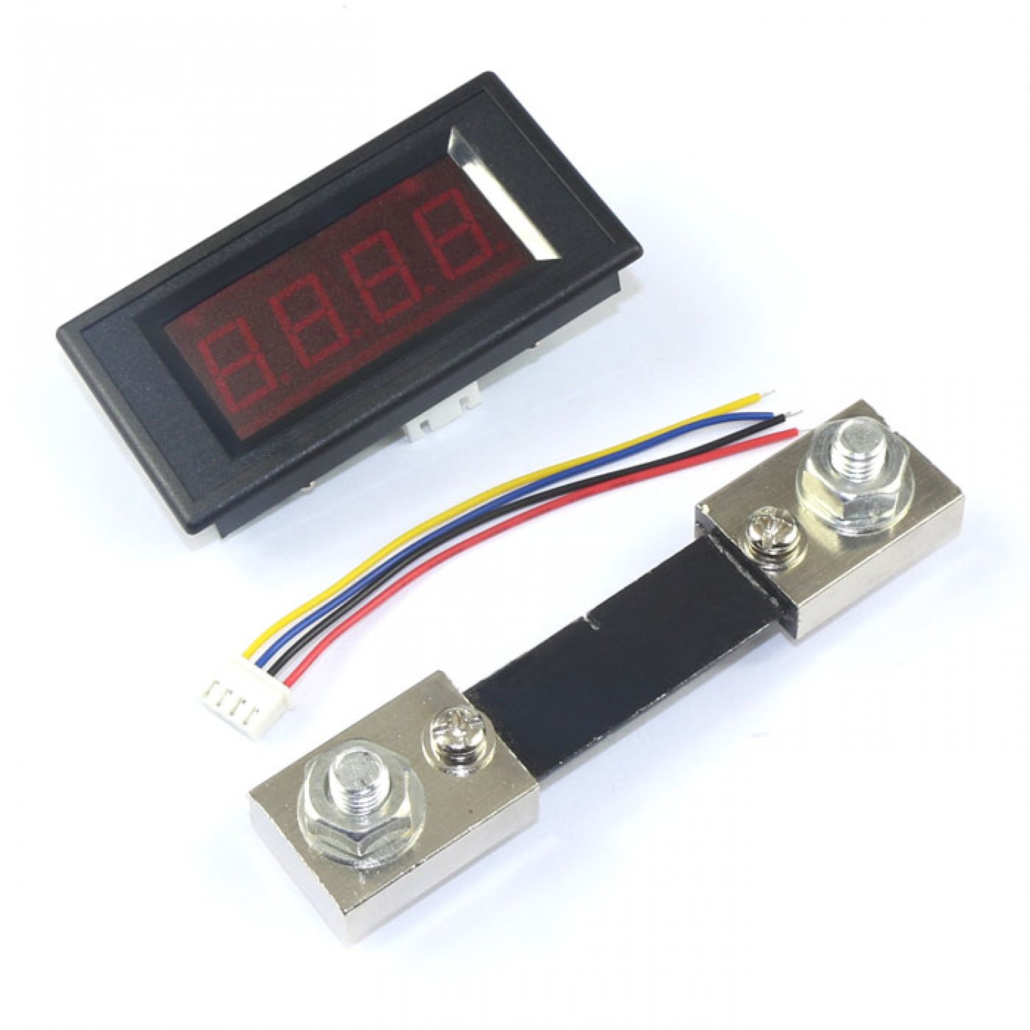 Amperemeter LED 100A incl Shunt rot Einbau Strom-messer  digital amp Messgerät 