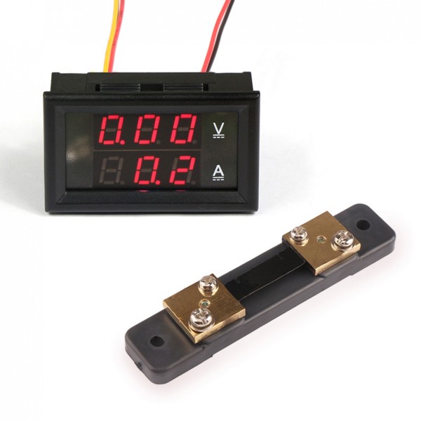 DC0-100V 50A Digital LED Voltmeter Ammeter Amp Voltage Meter Shunt 12V 24V Car