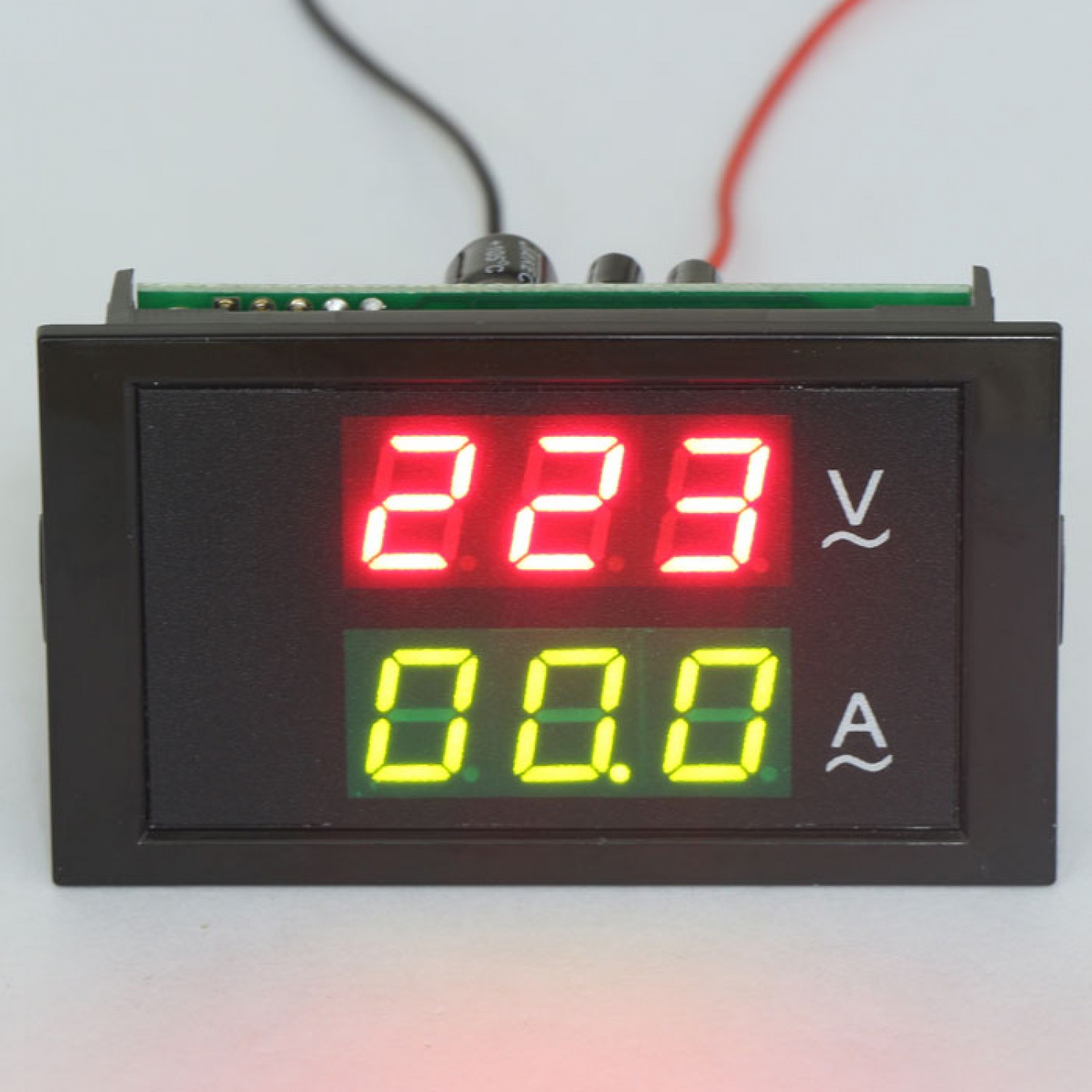 Two-color display Volt Amp Meter AC 80-300V/100A 2in1 Voltmeter 