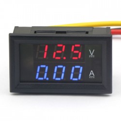 2in1 DC 4.5-30V 5A Digital Ammeter Voltmeter Red/Blue LED Dual Color Display