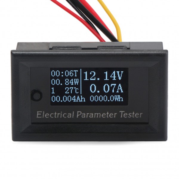 Multifunction Tester DC 12V 24V Ampere/Voltage/Capacity/Power/Energy/Run Time/Thermometer 7in1 OLED Digital Meter/Multimeter