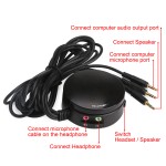 PC Audio Switch Converter Volume Control Audio Controller Switchable Giant Volume Knob with Micphone Interface and 5 Feet Cable
