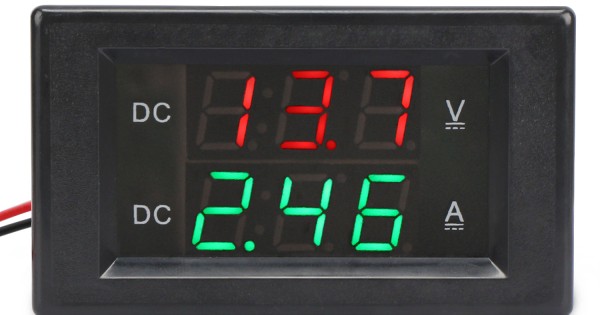 Double display white shell Anti-Moisture Portable LCD Digital Ammeter Digital Display Voltmeter Battery 