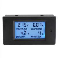 Digital Ammeter Voltmeter Energy Power Combo Meter AC 220V 100A LCD Blue CT Coil 