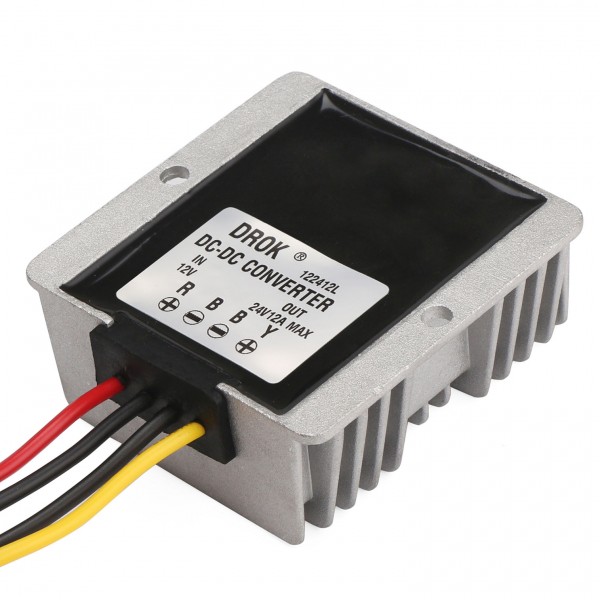 Waterproof Car Converter DC 12V(10~20V) to 24V 12A 288W Boost Converter/Power Supply Module/Voltage Regulator/Adapter/Driver Module