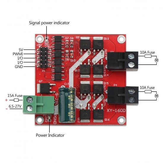MakerHQ R//C to Dual H-Bridge Motor Controller