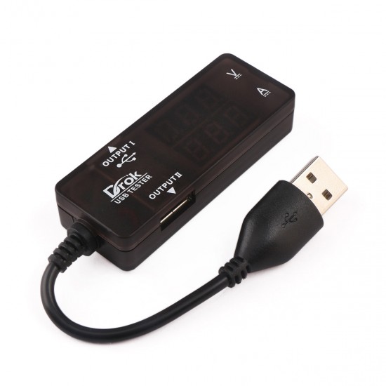 black Portable Color LCD for Voltage Detecting Power Measuring Current Testing 3.2-10V 0-3A USB Voltage Tester USB Power Meter 