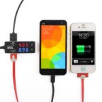 Dual-USB Charger Voltmeter Ammeter Red Blue LED 3.2-10V 0-3A Volt Current Monitor for IPad/IPhone