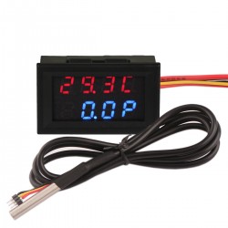 -55℃-110℃/99.9W/33V/3A Thermometer Voltmeter Ammeter Red+Blue LED Dual Display