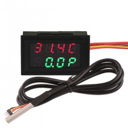 Digital Temp Power Voltage Current Multimeter -55℃-110℃/99.9W/33V/3A  Red+Green