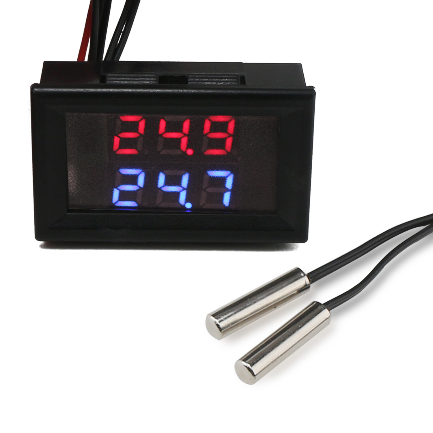 DC12V 24V Digital Meter -20~+100 Degrees Celsius Thermometer Dual display Temperature  Meter for Car/