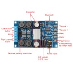 Bluetooth Digital Amplifier Module, Amplifier 50W*2 Dual Channel Audio Amplifier DC 4.5~27V Amplifier Board with Protective Shell 