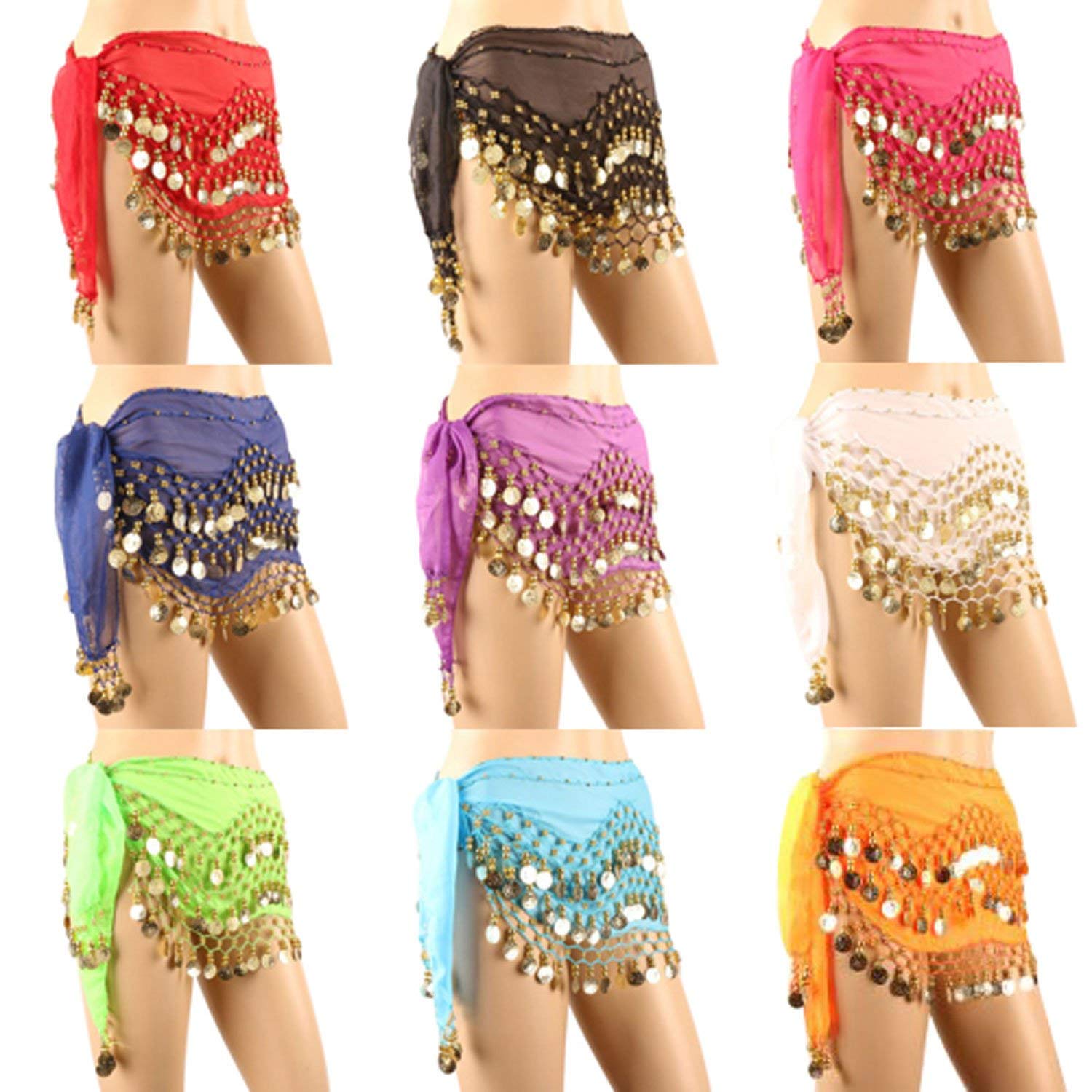 12 Colors Top, Skirt, Belt... S191# Belly Dance Costume Sequins