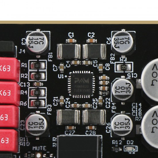 Volume Adjustable Dual Channel DC12V-24V 15W+15W with Plastic Volume Adjustment Knob Digital Amplifier Board Module 