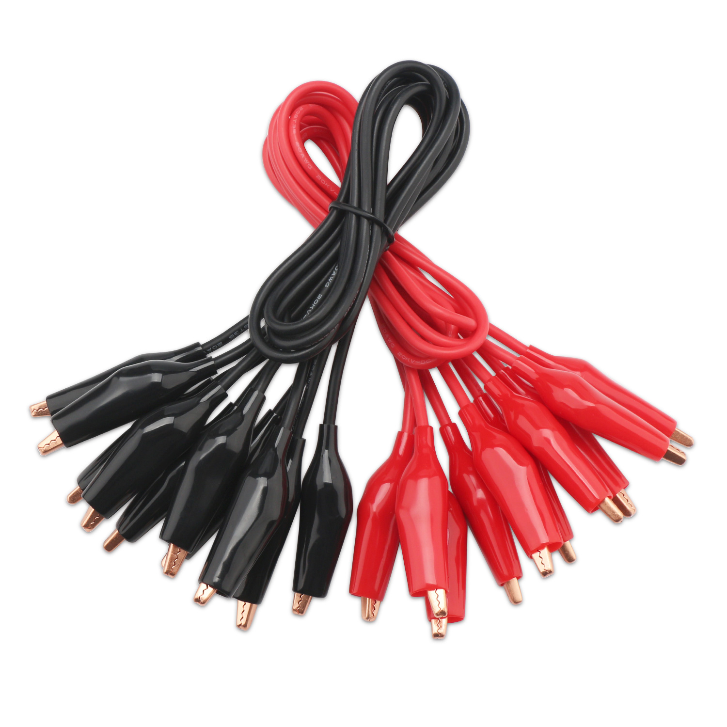 3 X 10Metered Color Insulating Test Lead Cable Set Double Ended Alligator Clips 