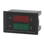 AC/DC Digital Voltmeter, Dual LED Display Voltage Monitor Meter AC 110V 80-150V Volt meter DC 0-99.9V Volt Tester Panel