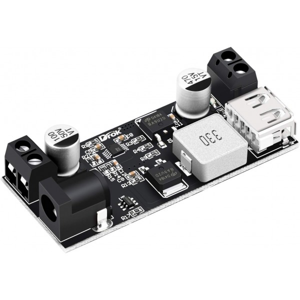 Buck Converter 12v to 5v, 5A USB Voltage Regulator DC 9V-36V Step Down to DC 5V-5.3V 5.2V 3.5-6A Volt Transformer Power Supply Module Buck Converter 12v to 5v, 5A USB Voltage Regulator DC 9V-36V Step Down to DC 5V-5.3V 5.2V 3.5-6A Volt Transformer Power Supply Module