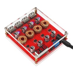 Digital Display Buck Voltage Regulator, DC-DC Power Transformer Module 9V 12V 24V to 5V Support QC 3.0 Fast Charging