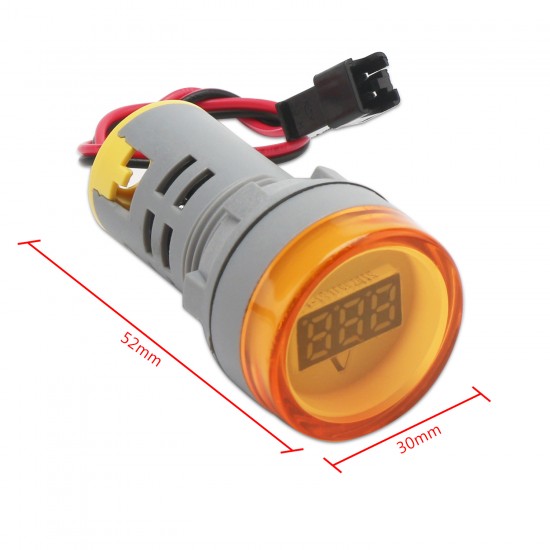 Mini AC 100A LED Indicator Light, 3 PCS/LOT Ammeter/Indicator light AC 220V 0.02W 100A Signal lamp for Green Red Yellow Warning Accident Signal Indicator 
