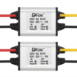 2pcs Adjustable DC Buck Converter Voltage Regulator 8V-22V 12 V Step Down to 3V-15V 3A Power Supply Transformer 