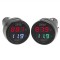 2PCS Digital Voltage 10-170 ℉ Temperature Monitor Tester 12V/24V Multimeter Car Motorcycle Battery Voltmeter Thermometer Detector 