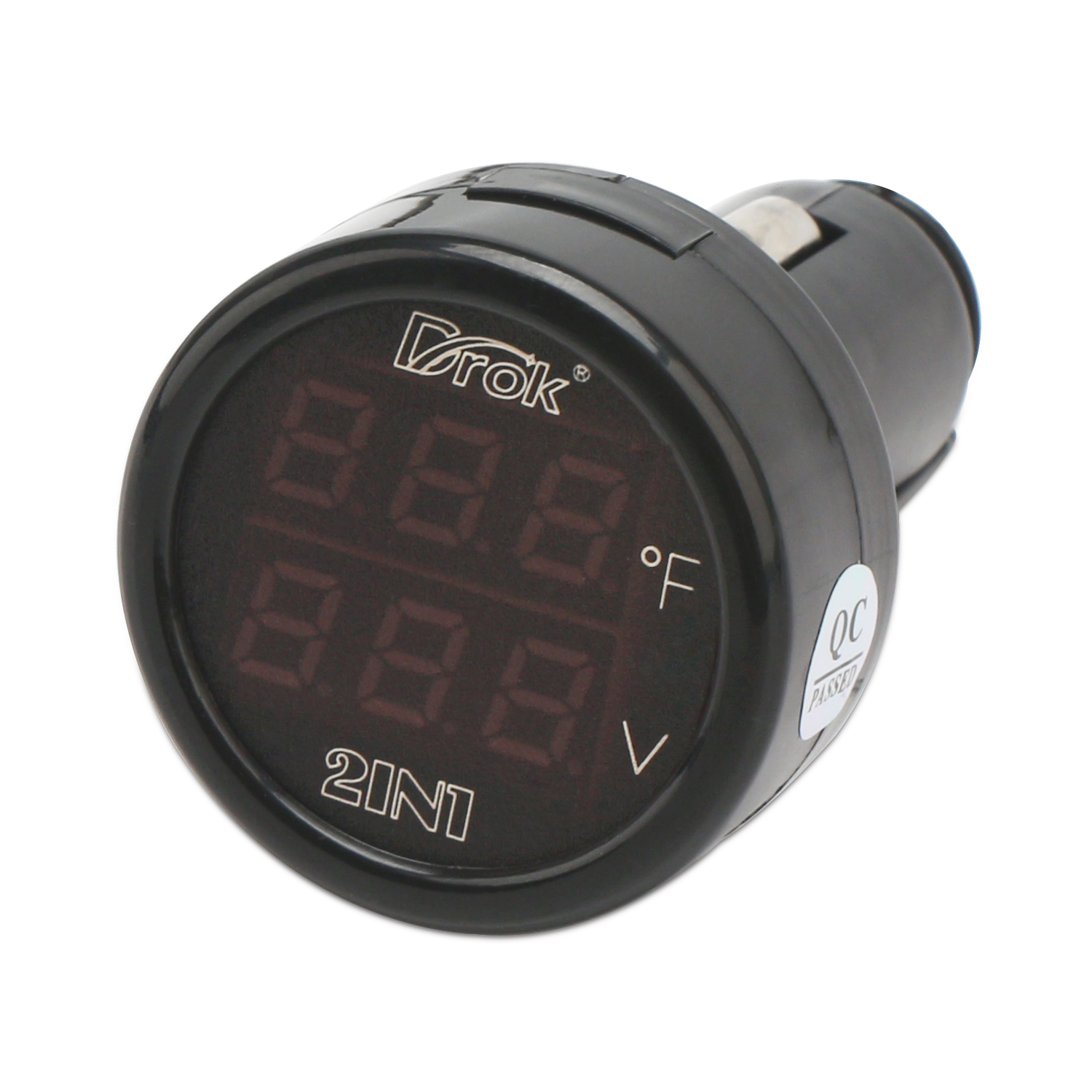 Yosoo 12V Car Digital Thermometer Voltmeter Clock Alarm Monitor, Multifunctional Auto Meter Clock Voltage Freezing Temperature Gauge, Clock LCD