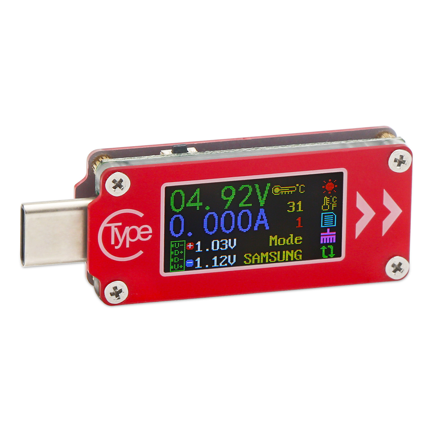 Type-C Color LCD Multimeter USB Tester Voltmeter Ammeter Voltage Current Meter 