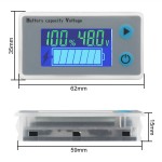 48V Lead-acid Tester Capacity Indicator Module Battery Level/Voltage Temperature/Monitor Battery/Capacity Meter/Voltmeter Thermometer