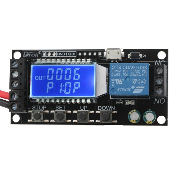 Adjustable Time Delay Relay Controller Module 5V 12V 24V Delay-off Cycle Timer Micro USB 5V Power Supply Board