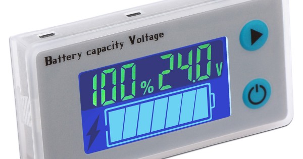 DROK 48v Battery Meter 10-100v Marine RV Battery Capacity Volt Monitor 12v 24... 