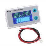 Battery Monitor Meter 24V Voltmeter Battery Level Percentage Voltage Temperature 10-100V Tester