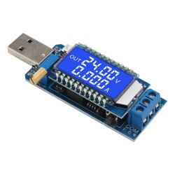 Adjustable USB Power Module DC5V to 3.3V 9V 12V 24V Buck Boost Converter Battery Voltage Current LCD Tester Meter
