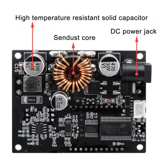  Adjustable Buck Boost Converter Board DC 5.5-30V to 0.5-30V 4A High Power Supply Regulator with Case LCD Display