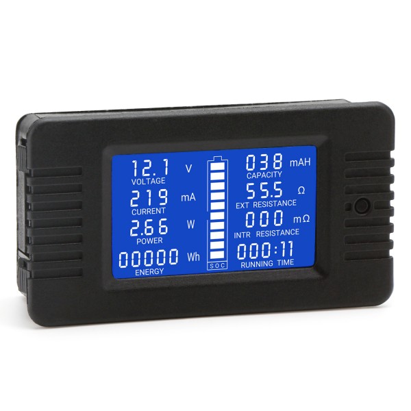 DC Multimeter Panel 0-200V 10A Battery LCD Vol Amp Power Energy Consumption Capacity Resistance Time Monitor Meter