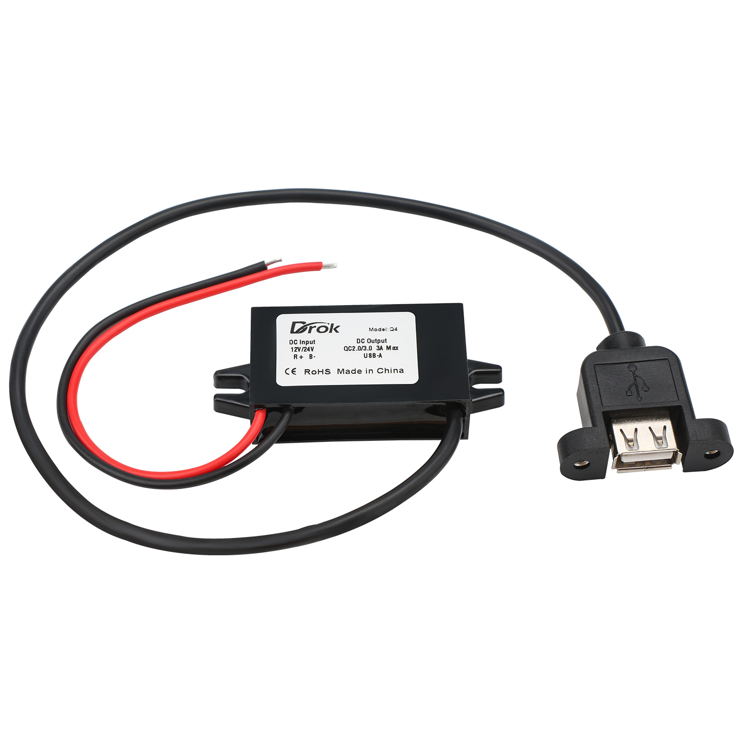 Buck-Konverters Spannungsregler 12V/24V auf 5V 3A USB Car Power Adapter 
