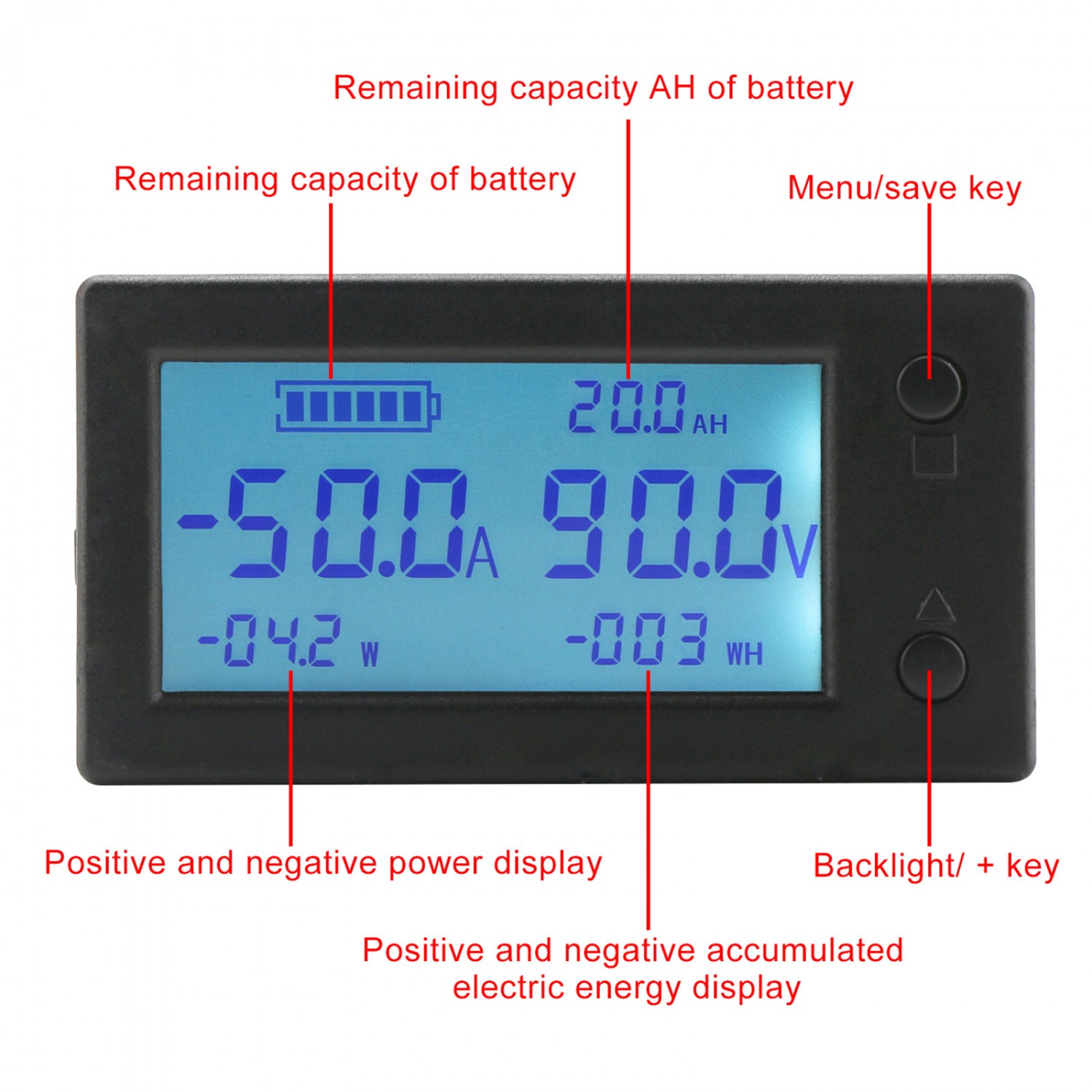 Multi-function Battery Tester Voltage Meter Supply LCD Digital Display DC 0-300V 