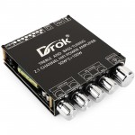 DROK 50W*2+100W Amplifier, Blue-Tooth 2.1 Channels HiFi Power Amplifier Board for 2-8Ω 200W Subwoofer Bass Speakers with 3.5mm Port Capable for USB Sound Card