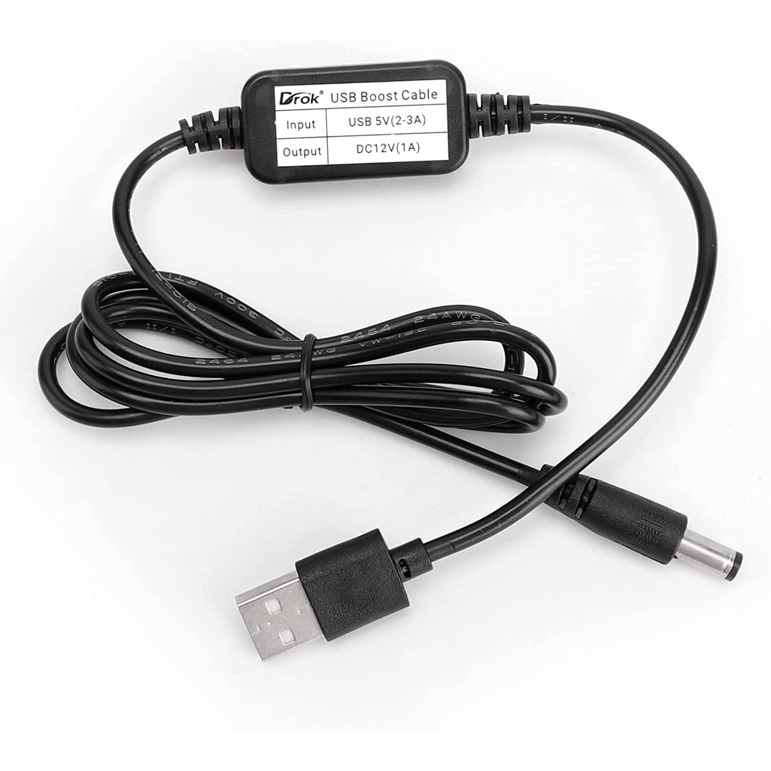 USB to 12v, DROK 5v to 12v USB Cable Boost Converter Step Up to