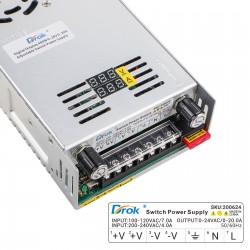 24V Switch Power Supply Volt Amp Adjustable Dual Display , AC 110V/220V to DC 0-24V 0-20A 480W Buck Converter, Regulated 5V 12V 24V Volt Switching Voltage LED Transformer Charger