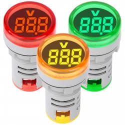 DROK AC 500V Voltage Meter, 3pcs AC 60-500V 110v 220v Voltage Monitor Digital Larger LED Screen Voltmeter Volt Detetor Green Red Yellow Signal Indicator Light Panel