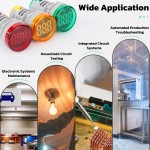 DROK AC 500V Voltage Meter, 3pcs AC 60-500V 110v 220v Voltage Monitor Digital Larger LED Screen Voltmeter Volt Detetor Green Red Yellow Signal Indicator Light Panel